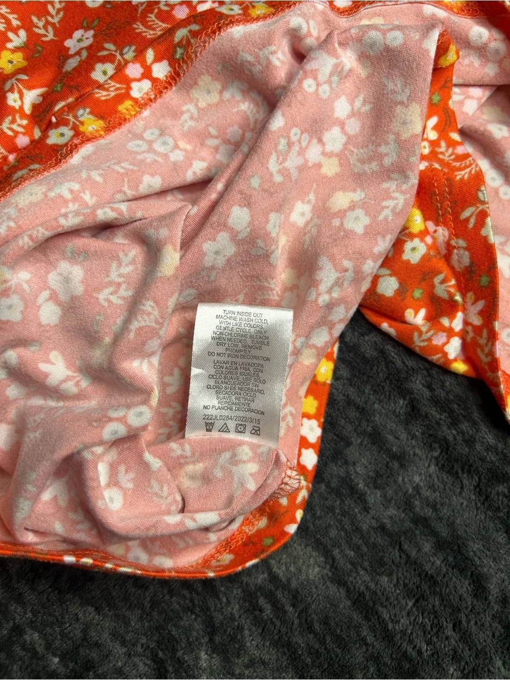 Toddler Orange Floral Ruffle Sleeve Dress